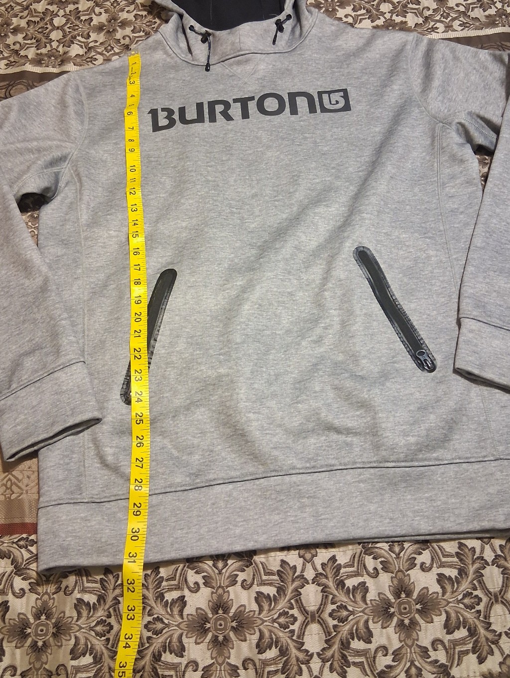 Burton Crown Bonded Pullover Hoodie Sweatshirt Gray Performance Pockets L — image 5 of 8